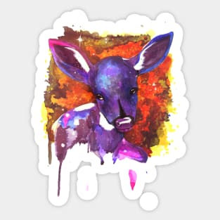 Paint Spatter Galaxy Fawn Sticker